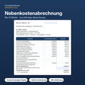Nebenkostenabrechnung für Vermieter – Excel-Vorlage