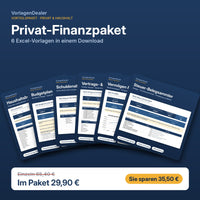 Privat-Finanzpaket – 6 Excel-Vorlagen