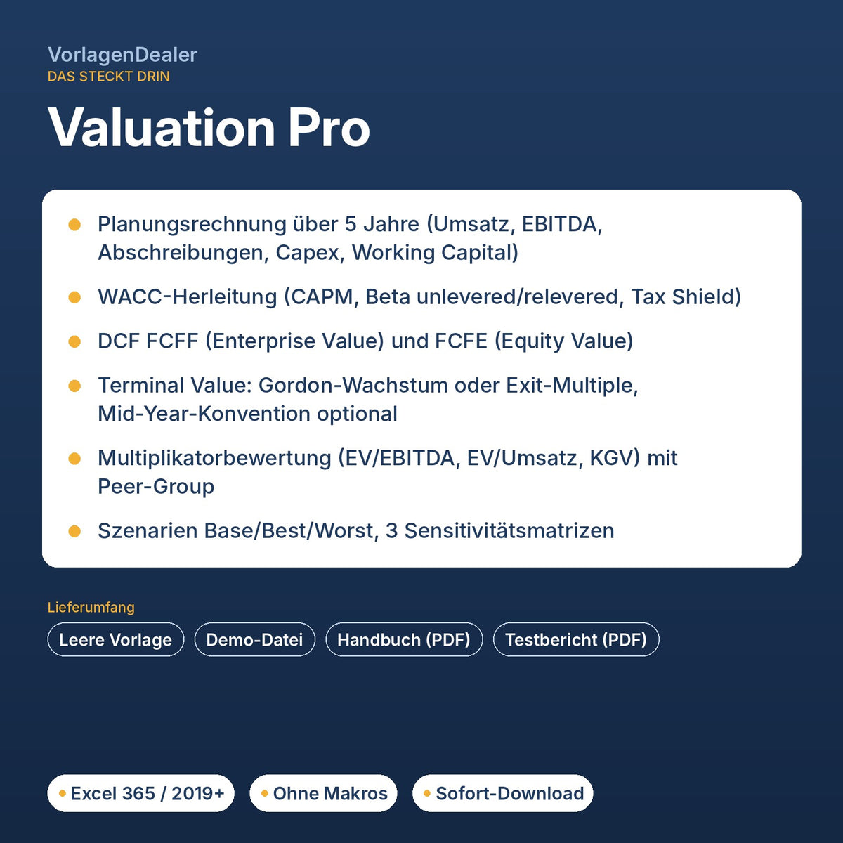 Valuation Pro – Funktionen und Lieferumfang