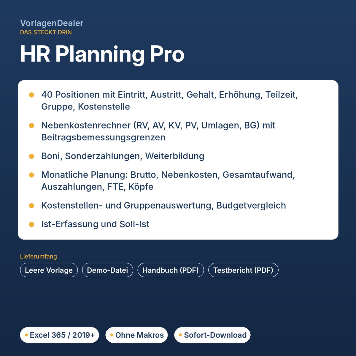 HR Planning Pro – Funktionen und Lieferumfang