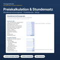Preiskalkulation & Stundensatz-Rechner – Excel-Vorlage