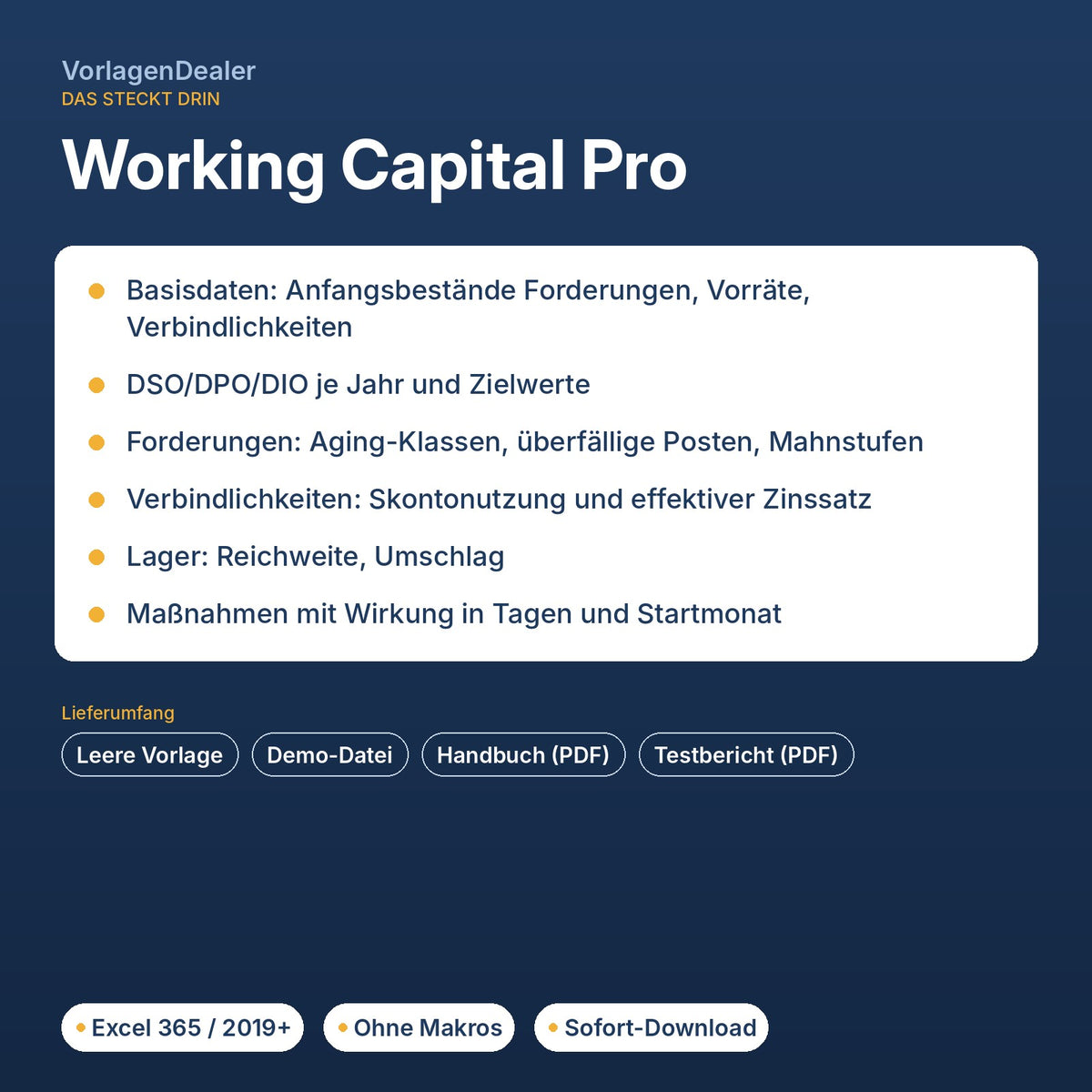 Working Capital Pro – Funktionen und Lieferumfang